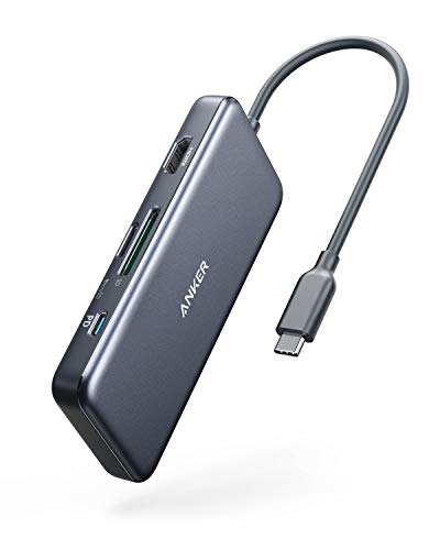 Anker PowerExpand+ Hub USB-C, hub adaptador USB-C 7 en 1, HDMI 4K, Power Delivery de 100 W, 1 puerto de datos USB-C y 2 USB-A de 5 Gb/s, lector de tarjetas SD y microSD, para MacBook Air, XPS y más