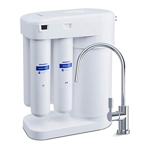 AQUAPHOR Sistema De Osmosis Inversa para Filtrado De Agua Potable RO-101S Morion (1,9-6,3 Bar, Rendimiento: 190 L/día, Depósito de 5 L con Grifo)