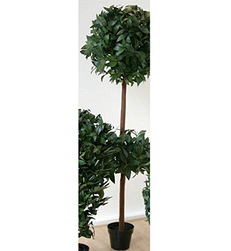 artplants.de Bola de Laurel Artificial con Tronco Alto, en Maceta, 170cm - Lauro Artificial - Planta Decorativa