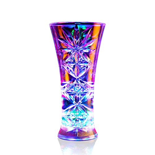 ASEOK Cambio de Color para Beber Vasos con LED 5 LED Luces de acrílico Plexiglás No zerbrechlich Agua Densidad Marble Textura PC de Material