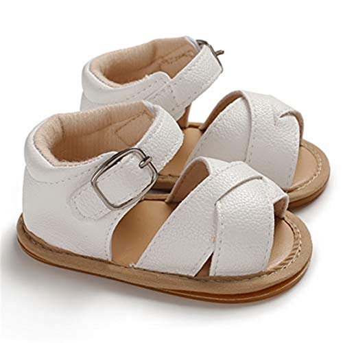Bebé Niña Sandalias, Recién Nacido Verano Artificial Piel Moda Niño Primeros Caminantes Zapatos para Niños Antideslizante Suela Blanda Zapatos 6-18 Meses