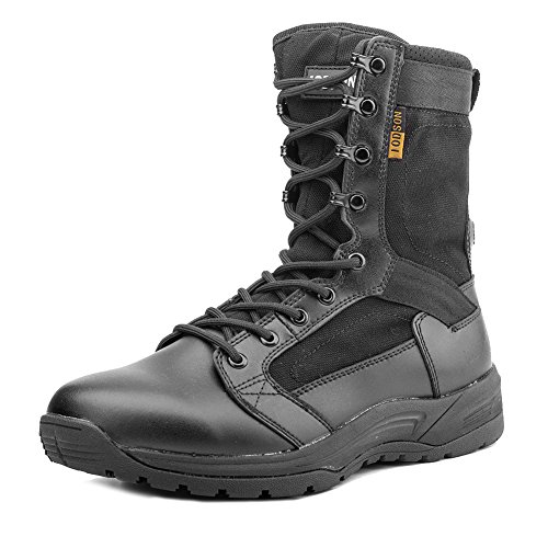 Botas tácticas Militares de Hombre Ultraligero, Tan Botas Jungle Combat, Zapatos de Trabajo y Seguridad (46 EU, Black)