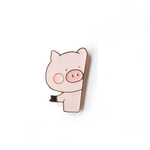 Broche con diseño de cerdo rosa para mujer, estilo vintage, mochila, ropa vaquera, insignias, accesorios de regalo (color metal: cerdo Z2)