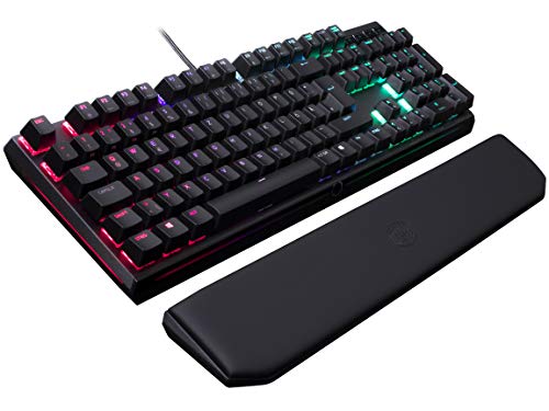 Cooler Master MasterKeys MK750, teclado mecánico para gaming, iluminación RGB, carcasa de aluminio cepillado, reposamuñecas, QWERTZ Teclado alemán, Rojo (Cherry MX Red)