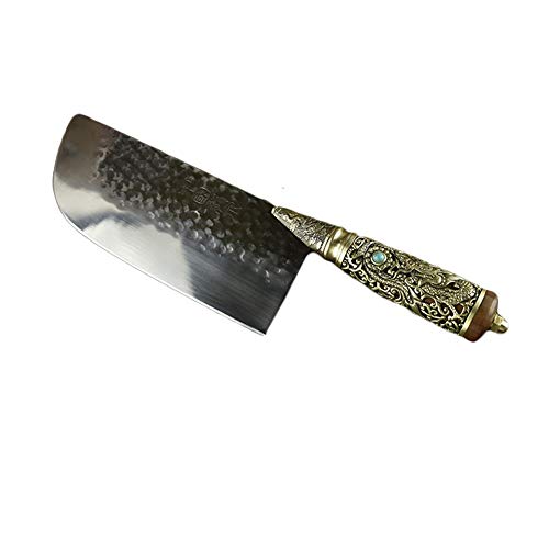 Cuchillo Chef Hogar mano forjó el cuchillo de cocina de cobre puro de la manija de Sharp Cuchillo de filetear retro (Color : Kitchen Knife)