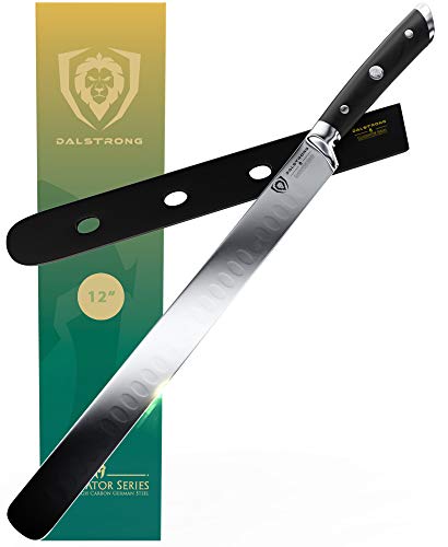 DALSTRONG - Slicing Carving Knife -12" - Granton Edge - Gladiator Series - German HC Steel - G10 Handle - w/Sheath