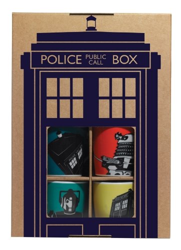 Doctor Who BBC Worldwide - Juego de 4 Tazas de café en Caja, diseño, Multicolor