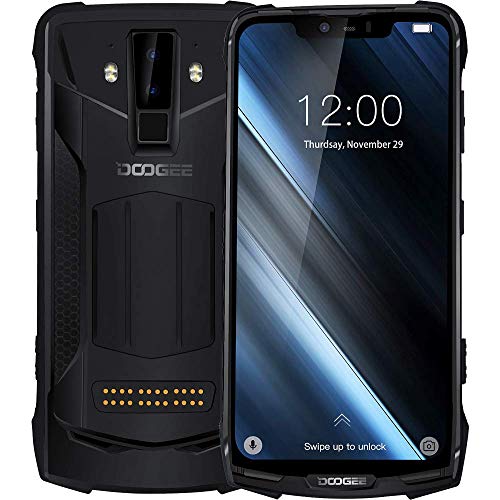 DOOGEE S90 - IP68/IP69K Impermeable Móvil Libre 4G Dual SIM (batería de 10050 mAh),Helio P60 Ocho Núcleos 6GB+128GB, Android 8.1, Pantalla de 6,18” FHD+, Cámara Inteligente de 16MP + 8MP - Negro