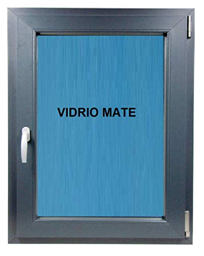 ECO-BLU (V28M) Ventana Baño Pvc Gris Antracita Oscilobatiente Derecha Vidrio Climalit Mate, 500x600 mm
