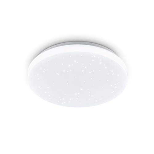 EGLO Lámpara LED de techo Pogliola-S de 26 cm de diámetro, 1 lámpara de pared, efecto cristal, lámpara de techo de acero y plástico en color blanco, para salón, cocina, oficina, pasillo