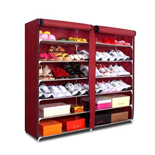 El almacenamiento en zapatero es simple y práctico Bastidores de zapatos Simple Shoe Shoe Rack Largo Capacidad Multiuso Zapato Rack Corredor Sala de estar Casa de almacenamiento ( Color : Red )