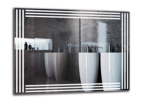 Espejo LED Premium - Dimensiones del Espejo 80x60 cm - Espejo de baño con iluminación LED - Espejo de Pared - Espejo de luz - Espejo con iluminación - ARTTOR M1ZP-51-80x60 - Blanco frío 6500K