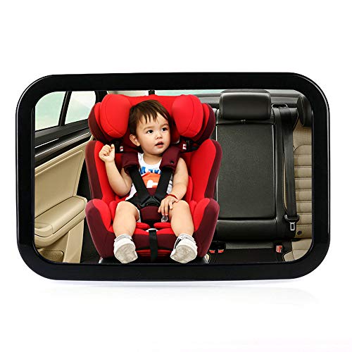 Espejo Retrovisor Coche,bebé coche espejo para Vigilar al Bebé en el Coche,360° Ajustable Espejo Coche Bebé, para Los Asientos de Niños Orientados Hacia Atrás,300 x 190mm