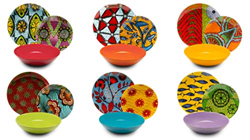 Excelsa Afrika - Vajilla de 18 piezas, porcelana y cerámica, multicolor
