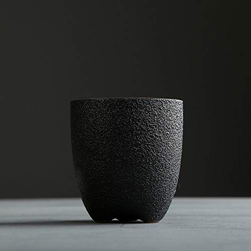 FHC Taza de cerámica Placa de cerámica Negro, Porcelana,Black,150ml