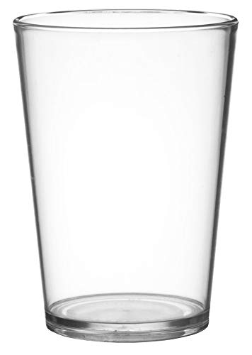 Garnet Akua - Juego de 6 vasos transparentes reutilizables - Apto para lavavajillas - 25 bordes/20 cl - Fabricado en Italia - Plástico