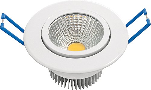 Garza Lighting - Foco Downlight LED empotrable COB direccionable, blanco, luz cálida 3000K