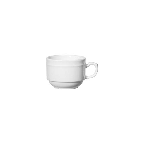 HENNEBERG Alice - Taza de café (apilable, 0,18 L), color blanco