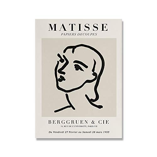 Henry Matisse pintura abstracta minimalismo ilustración arte de pared impresiones cartel retro beige pintura de lienzo sin marco A 30x40cm