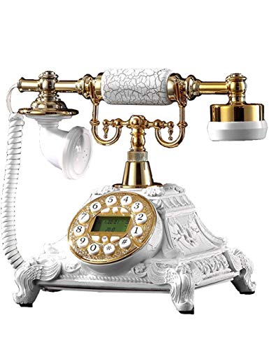 JDHFKS Teléfonos - Réplica teléfono antiguo, retro Línea fija de la casa del microteléfono del teléfono, cable Máquina de oro 60 clásicas de la manera Dial botón Set Disco teléfono antiguo de la vendi