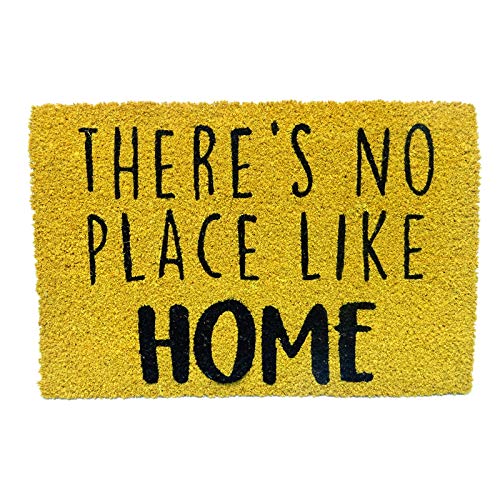 KOKO DOORMATS felpudos entrada casa originales, fibra de coco y PVC, felpudo exterior THERE'S NO PLACE LIKE HOME, 40x60x1.5 cm | Alfombra puerta entrada casa exterior | Felpudos divertidos para puerta