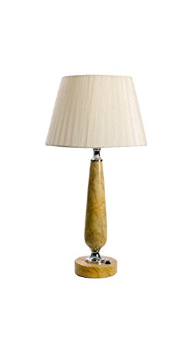Lámpara de sobremesa de columna cónica modelo Valencia en mármol natural tres colores a elegir (Mármol Amarillo)