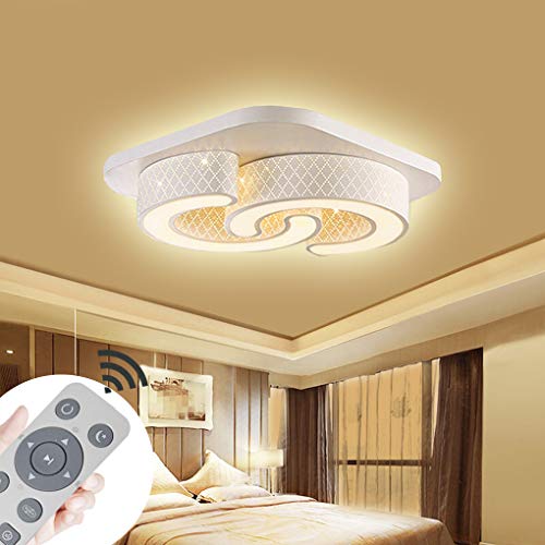 Lámpara de techo regulable LED 64W Lámpara de techo Cuadrado Ahorro de energía Salón Dormitorio Corredor Pantalla de acrílico Pasillo Lámpara Dormitorio Cocina C-Diseño (blanco-64W regulable)