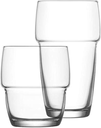 Lav Galata - Juego de vasos de agua (12 unidades, 2 tamaños diferentes, 340 ml y 285 ml, 12 unidades)