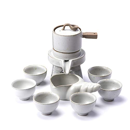 LLSPHYDY Cerámica Lazy Man Juego de té de piedra portátil moliendo porcelana semi automática dragón teaware té