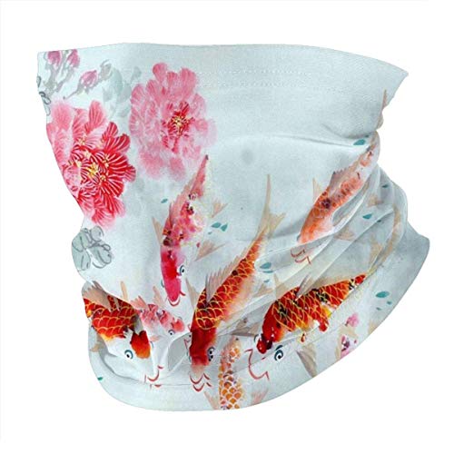 Lsjuee pinturas de carpas chinas variedad pañuelo para la cabeza personalidad de pesca Unisex calentador de cuello pañuelos/pasamontañas