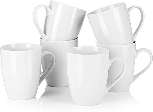 MALACASA, Elisa series, 6 piezas Vajillas de Porcelain Cafe Mug Taza de cafe Juego de Tazas