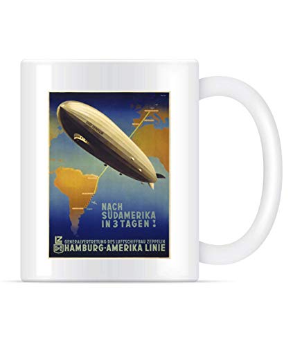 N\A GRAF Zeppelin Vintage Poster Restaurado Taza de café clásica para Mujeres y Hombres Tazas de té