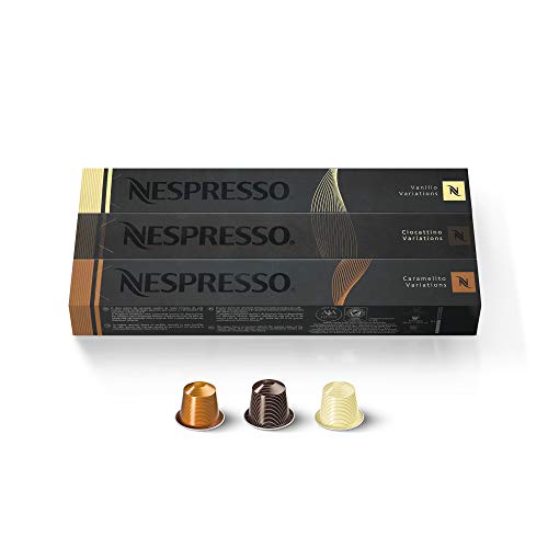 Nespresso - Cápsulas para Nespresso de tres variedades: Vanilio, Caramelito y Ciocattino (30 cápsulas)