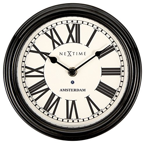 NexTime - Reloj de Pared – Ø 21,5 cm - Metal - Negro - 'Amsterdam', 3152ZW