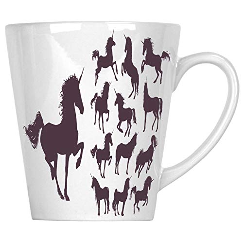 Nueva colección de siluetas de unicornio 340 ml Latte taza h938L