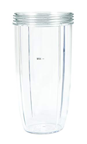 Nutribullet NBM-VE022RV - Vaso alto plástico libre BPA, Tritan, capacidad 0.9 litros, apto para lavavajillas, resistente a golpes y caídas, transparente