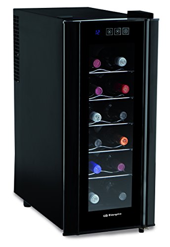 Orbegozo VT 1200 Vinoteca de 12 botellas con display digital, 70 W, Metal, Negro