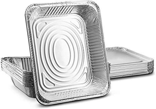 Paquete de 10 bandejas de papel de aluminio desechables para asar en horno y almacenamiento de alimentos, de tamaño Gastronorm 32 x 26 cm
