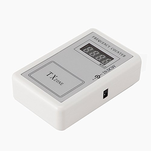 Probador de frecuencia, control remoto RF Medidor de frecuencia inalámbrico Contador de contador Cymometer con cable de fuente de alimentación, 250-450MHZ