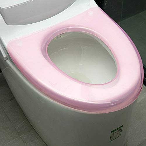 QSYJ Aseo Mat Cojín hogar de Materiales plásticos Verano a Prueba de Agua portátil de Aseo Sit Mat Co-Alquiler de baños WC Cubierta de Asiento de Inodoro Vaina (Color : Light Pink)