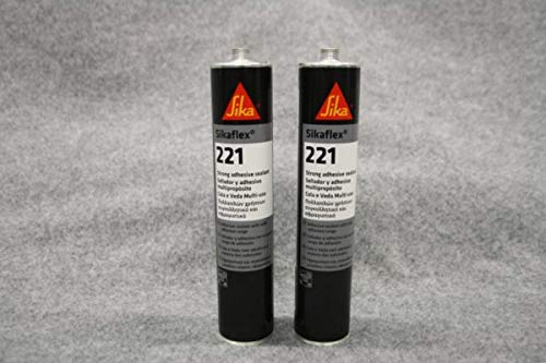 Sikaflex 221 - Pegamento sellador flexible de poliuretano (2 unidades), color negro