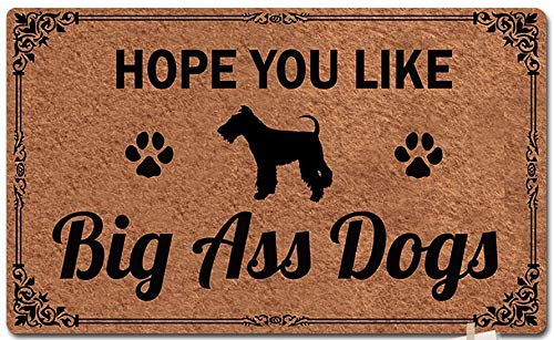 Solatman Hope You Like Big Ass Dogs Fox Terrier - Felpudo de bienvenida (goma antideslizante, 40 x 60 cm)