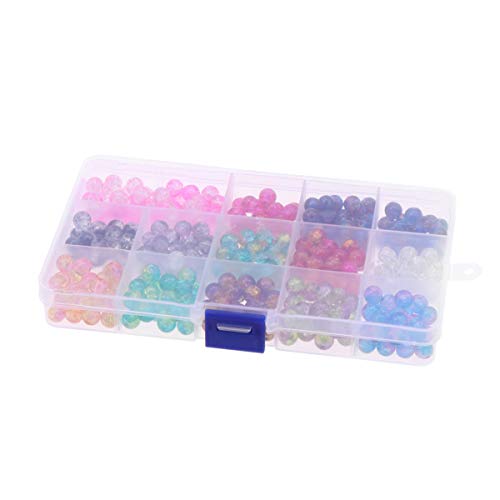 SUPVOX 1 caja de cuentas de vidrio craquelado de cuentas de esmalte redondo colorido joyería de bricolaje que hace pulseras
