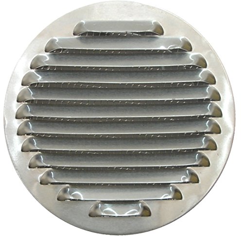 Tapa de Rejilla de Ventilación de Aluminio Circular Ø 150 mm, Rejilla de Ventilación de Campana Extractora, Rejilla de Ventilación de Aluminio Circular con Malla.