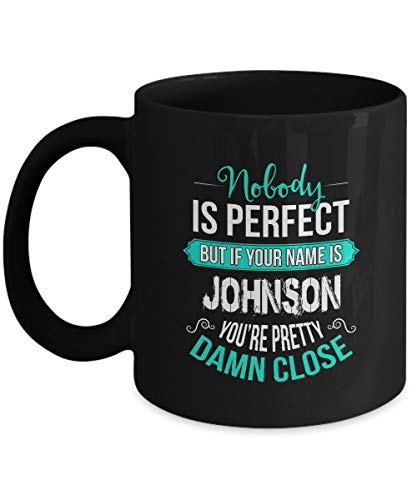 Taza con nombre personalizado - nombre es johnson tazas de café - regalos personalizados para niños - navidad motivacional, regalo de cumpleaños para johnson, hombres, papá, hermano - taza de té de ce