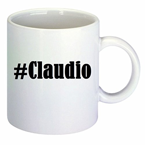taza para café #Claudio Hashtag Raute Cerámica Altura 9.5 cm diámetro de 8 cm de Blanco