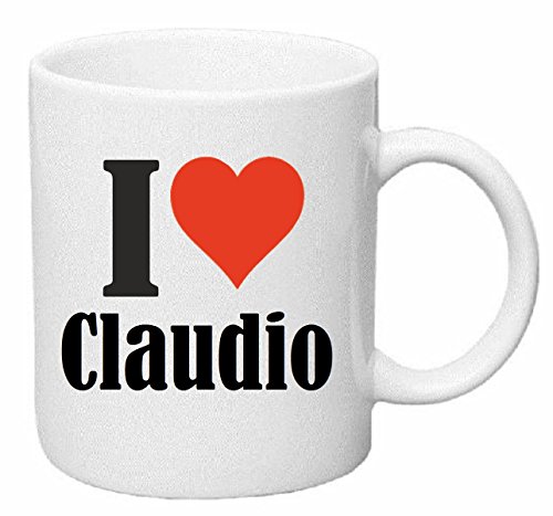 taza para café I Love Claudio Cerámica Altura 9.5 cm diámetro de 8 cm de Blanco