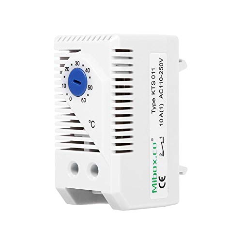 Termostato Mecánico Ajustable Controlador de Temperatura de 0 a 60 Grados, Regulador de Temperatura Interruptor de Termostato para Armario(KTS011)