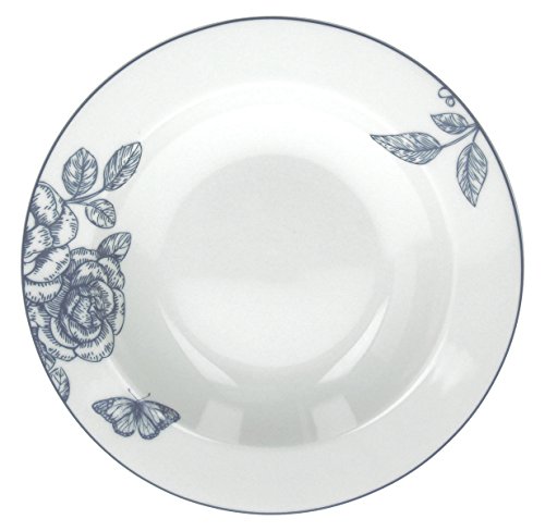 Tognana Olimpia Garden - Juego de 6 platos hondos, porcelana, azul, 6 unidades