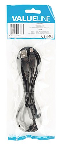Valueline USB 2.0 A/Fuji 4p, 2m Cable para cámara fotográfica Negro - Cable para cámaras fotográficas (2m, 2 m, Negro, Male Connector/Male Connector, USB 2.0 A, Fuji 4p)